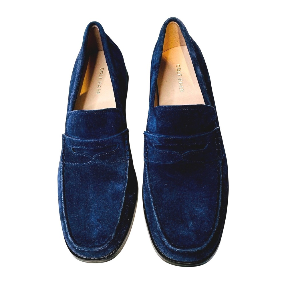 Cole Haan Grand 360 Blue Suede Loafers Womens 11B Preppy Academia Quiet Luxury